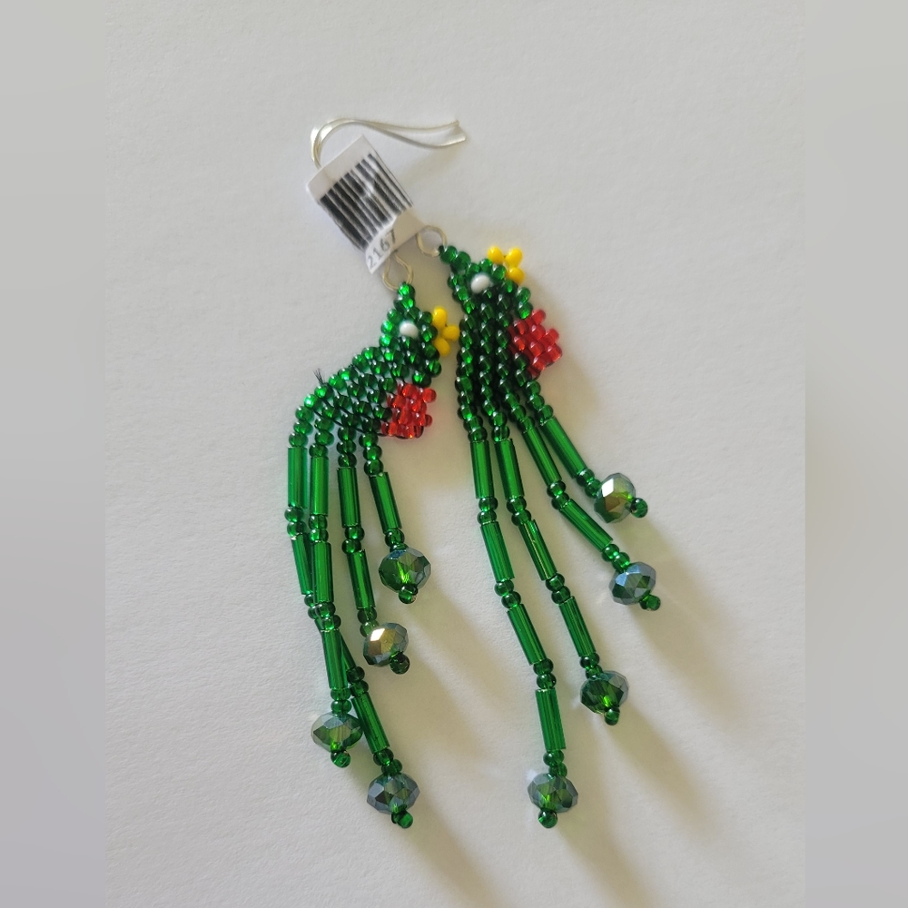 Handmade Bird Earrings- Quetzal